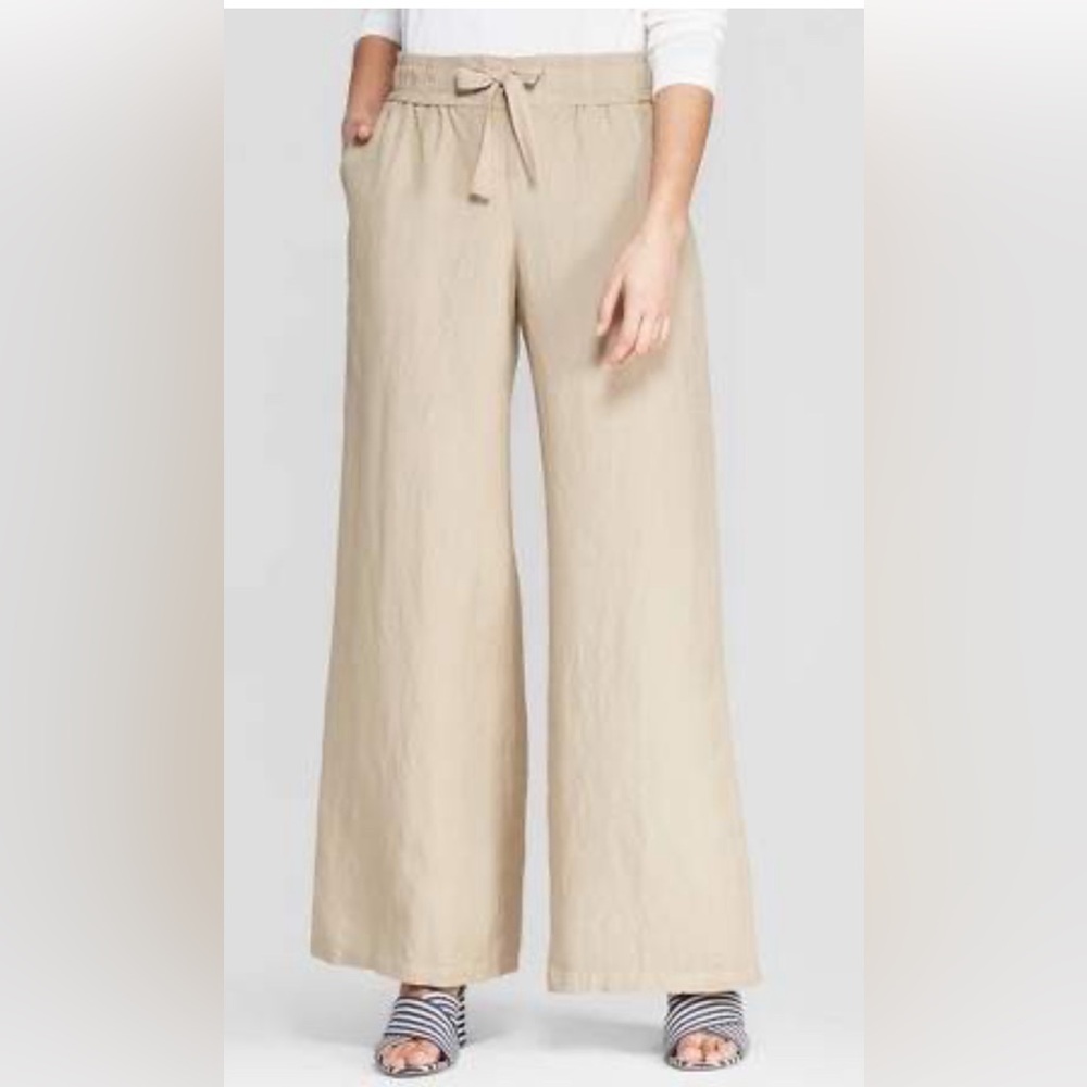 A NEW DAY High Rise Wide Leg Linen Blend Pants